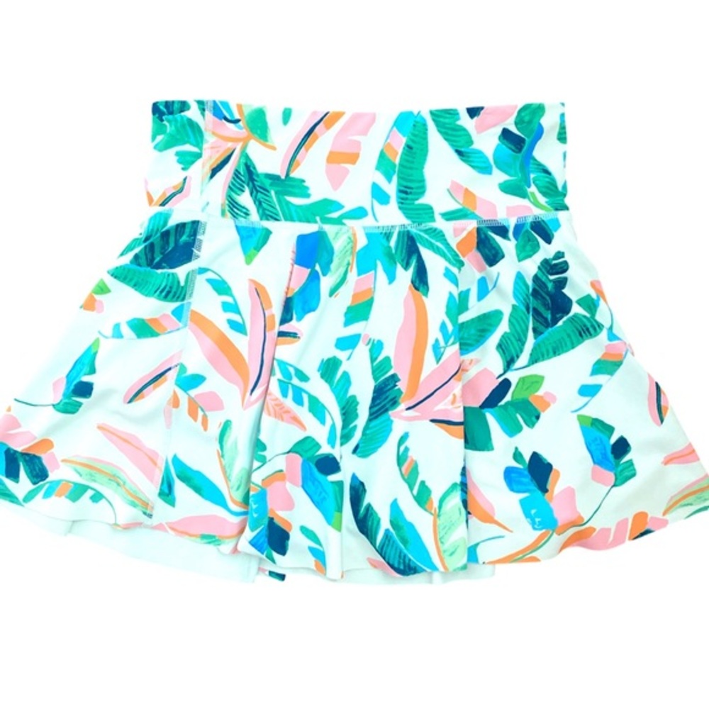 Gap Tropical Print Skort - S green , pink white , nylon spandex